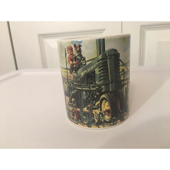 JOHN DEERE Coffee Mug Cup Gibson Tractor Dad Boy Dog Green Yellow 11 oz - Picture 2 of 7